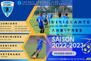 Média réf. 6568 (1/1): La saison 2022-2023 de l' EFCDPL est ouverte, rejoins-nous!!! Média réf. 6568 (1/1): La saison 2022-2023 de l' EFCDPL est ouverte, rejoins-nous!!!