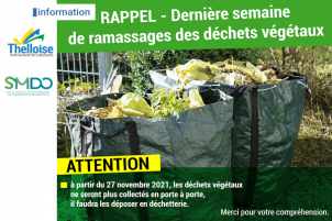 Média réf. 6338 (1/1): Fin des collectes des déchets végétaux Média réf. 6338 (1/1): Fin des collectes des déchets végétaux
