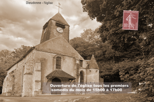 Média réf. 6709 (1/1): Ouverture de l'église de Dieudonné, tous les premiers samedis du mois Média réf. 6709 (1/1): Ouverture de l'église de Dieudonné, tous les premiers samedis du mois