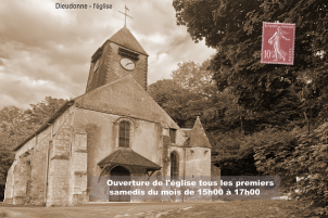 Ouverture de l'église de Dieudonné, tous les premiers samedis du mois