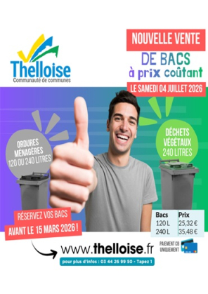 Thelloise - Nouvelle vente de bacs
