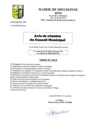 Média réf. 7092 (2/2): Avis de réunion du Conseil Municipal le 29-05-2026