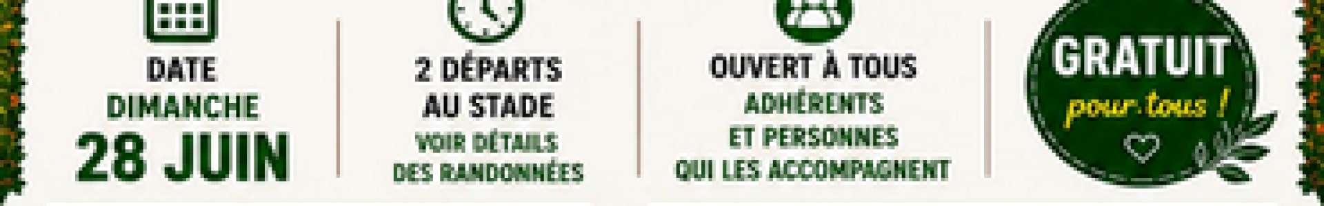 Randonnée organisée par l'ASLD le 28 Juin 2026