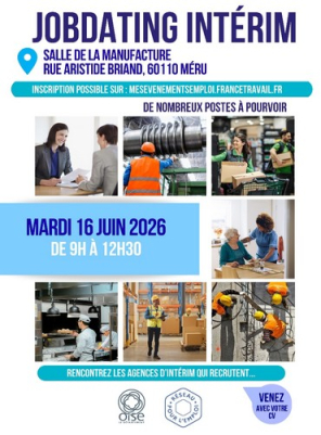 Organisation d'un JOBDATING à Méru le 16 juin 2026