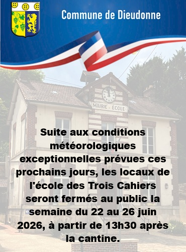 Fermeture exceptionnelle école des Trois Cahiers