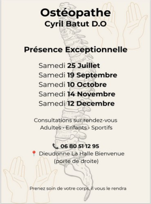 Consultations Ostéopathie 2ème semestre