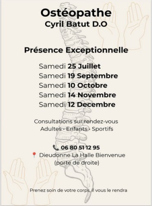 Consultations Ostéopathie 2ème semestre