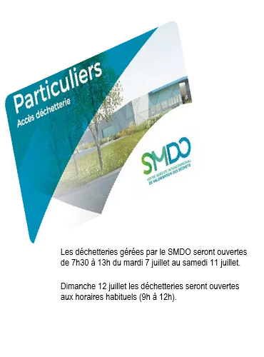 SMDO, horaires modifiés temporairement