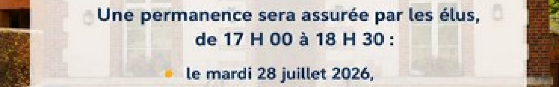 Fermeture estivale de la Mairie