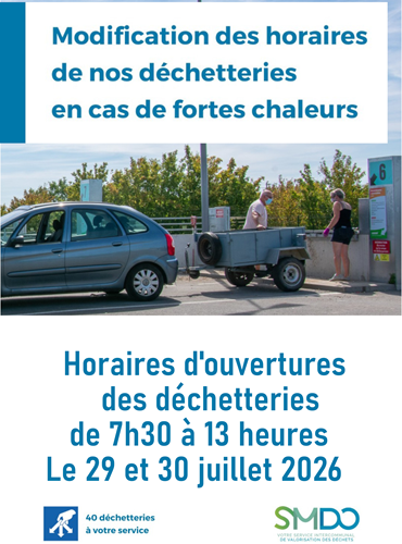 Modification des horaires de la déchetterie