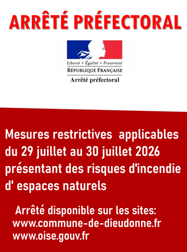 Arrêté préfectoral portant restriction sur certains travaux les 29 et 30 juillet 2026