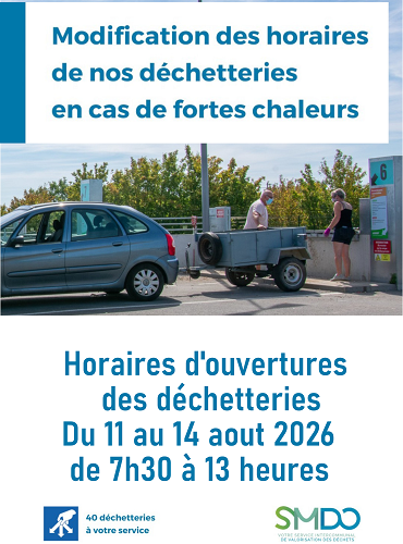 SMDO modification temporairement des heures d'ouverture