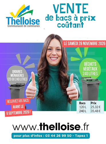 Thelloise, vente de bacs poubelle