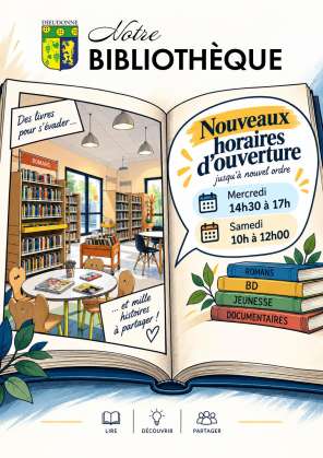 Bibliothèque : Nouveaux horaires