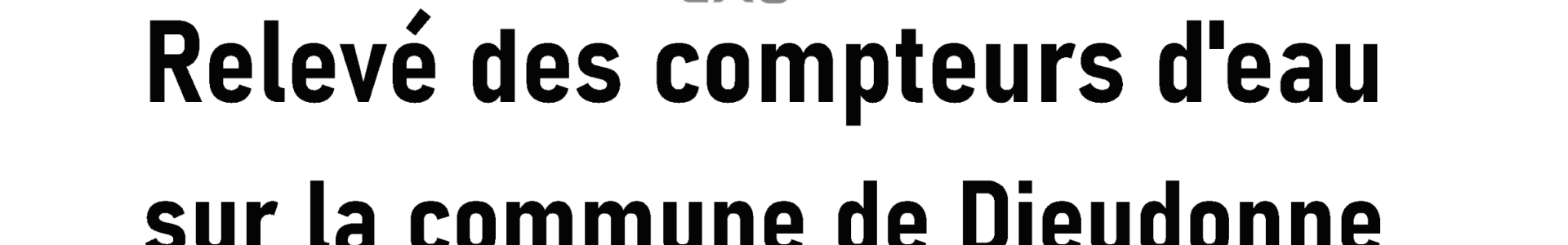 Relevé des compteurs d'eau de la commune