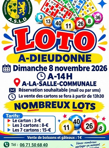 LOTO de l'ASLD le 8 novembre à la salle communale