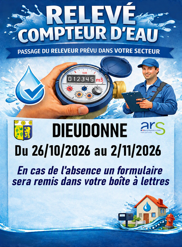 Relevé des compteurs d'eau de la commune